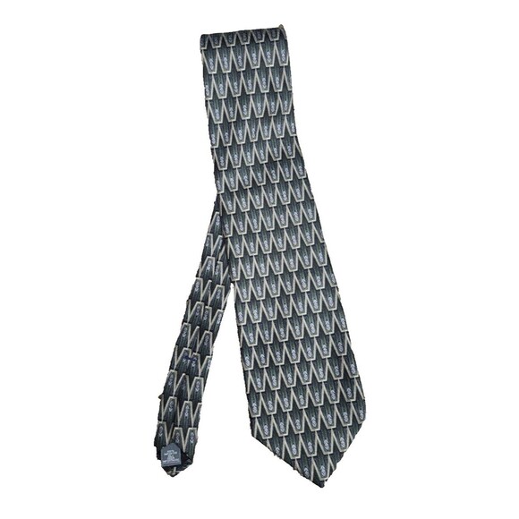Stafford Other - Stafford Green Geometric Silk Tie